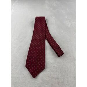 Polo Ralph Lauren Geometric Pattern Necktie Men's Maroon 100% Silk Classic